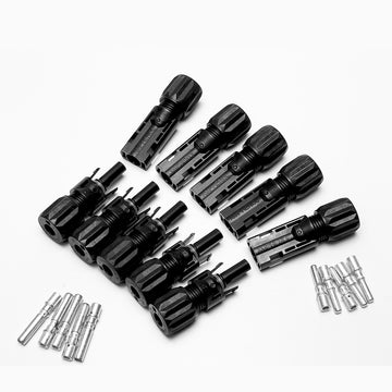 5 Pair Amphenol H4 MC4 Solar Panel Wire Connector / Photovoltaic Connectors kit IP68 Waterproof UV Resistant, 10AWG Solid Contacts