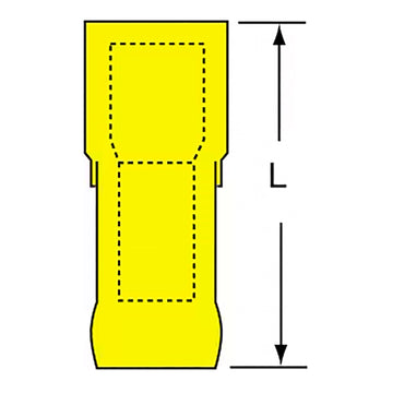 3M Fully Nylon Insulated Butted Seam Female Disconnect, 71F-250-32-NL, 1000 pcs