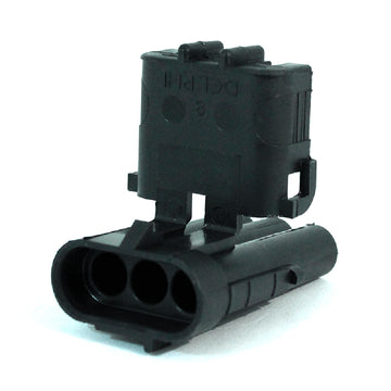 APTIV (DELPHI) 12010717 Weather Pack 3-Pin Black Shroud Sealed Male Connector