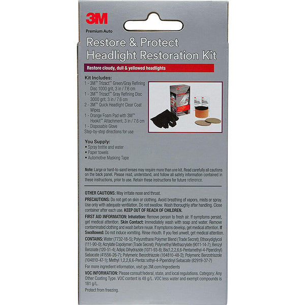 3M Auto Restore and Protect Headlight Restoration Kit, Clearer Headlig –  Parts Universe