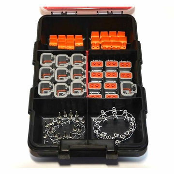 DEUTSCH 80 PCS DTP 2-PIN Connector Kit, 10-12 AWG Open Barrel Contacts