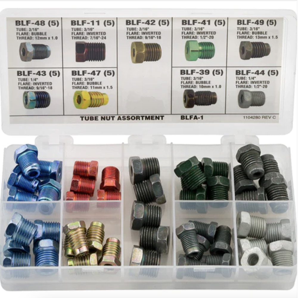 AGS Brake Lines BLFA-1 Tube Nut Assortment (9 Sku)