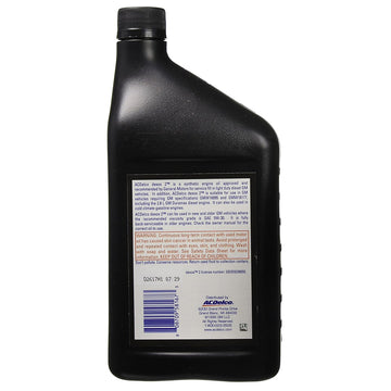 ACDelco 10-9129 dexos2™ Full Synthetic 5W-30 Motor Oil - 1 Quart