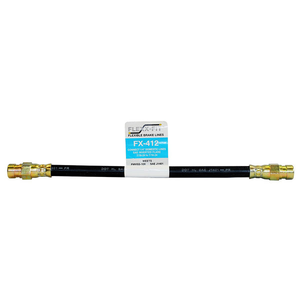 AGS FX-412 Domestic Flexible Brake Line 1/4 x 12 in