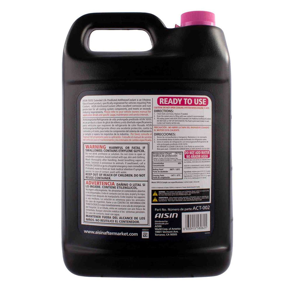 Aisin ACT002 OE Formulated Engine Coolant Antifreeze, 1 Gallon