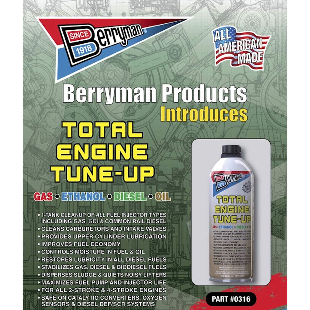 Berryman 0316 Motor Tune Up for Gas and Diesel Easy Pour-in Can, 16 oz