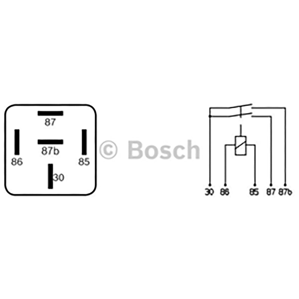 Bosch 0332015008 Normal Open Mini Relay, 5 Pins 24V 2x10 A
