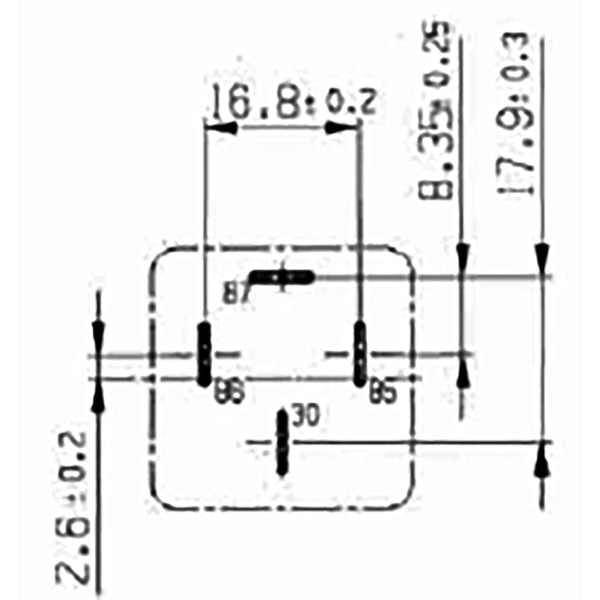 Bosch 0332019109 Normal Open Mini Relay, Diode, 5 Pins 12V 30A