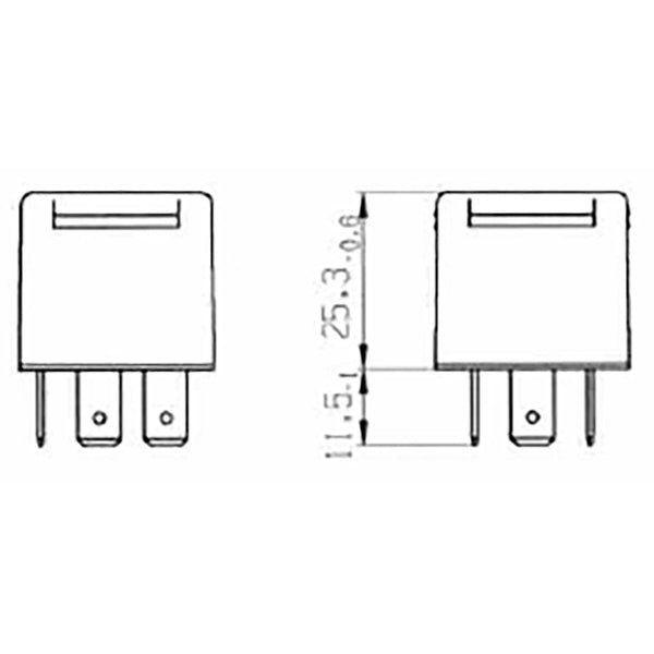 Bosch 0332019109 Normal Open Mini Relay, Diode, 5 Pins 12V 30A