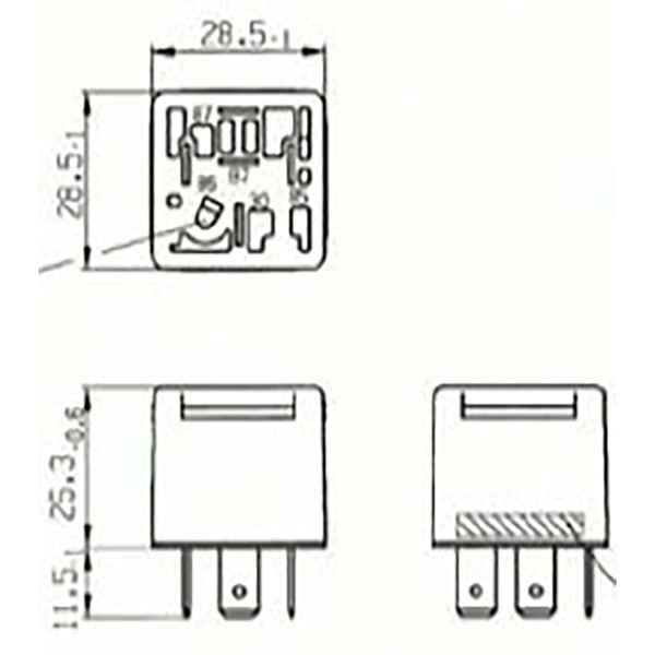 Bosch 0332019151 Normal Open Mini Relay, 5 Pins 12V 30A (Superseded by 0986AH0251)