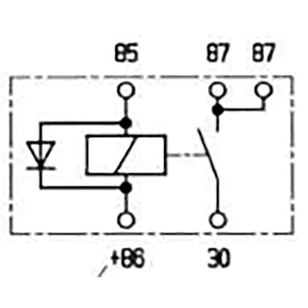 BOSCH 0332019155 Normal Open Mini Relay - 5 Pins, 12 V, 30 A, Diode