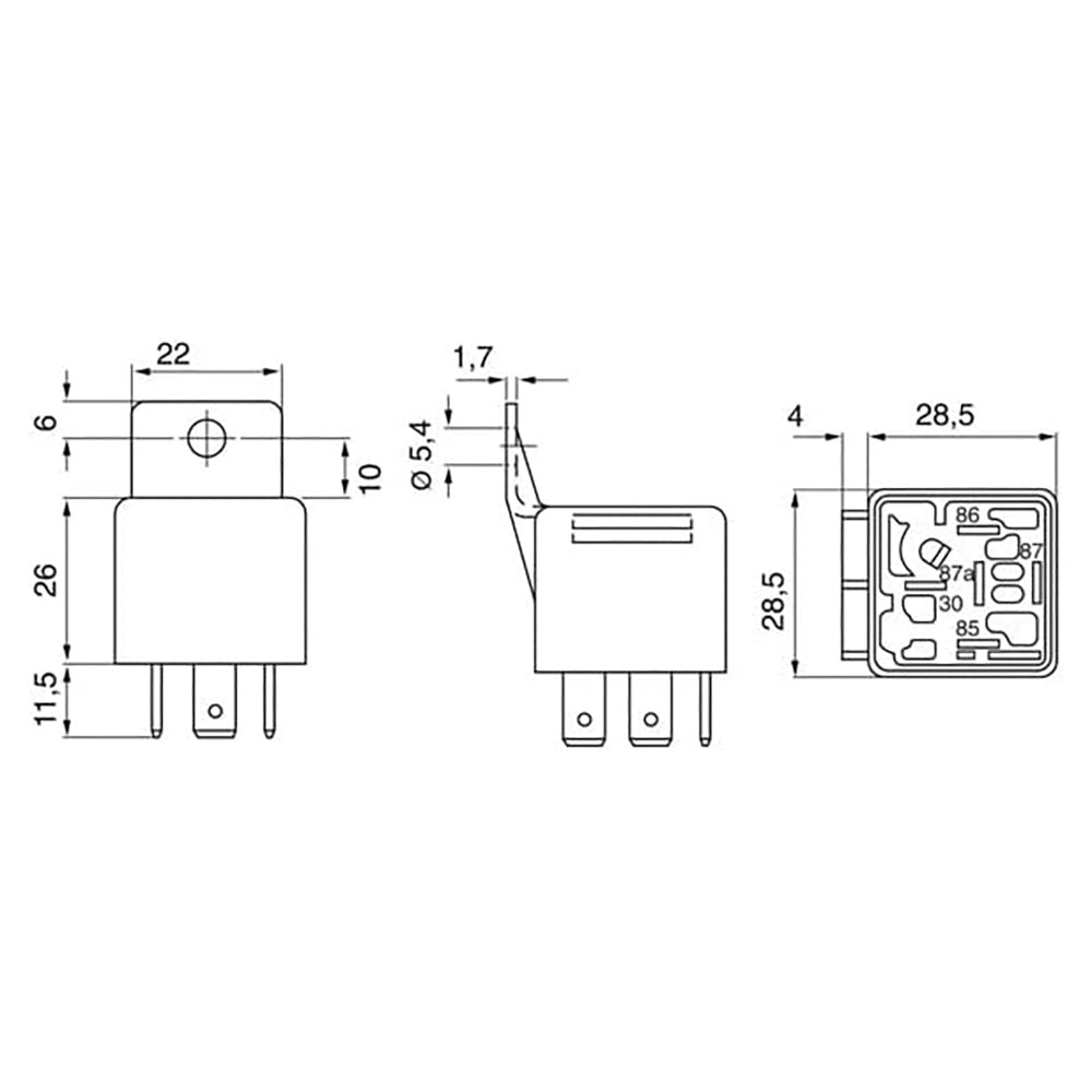 BOSCH 0332019157 Normal Close Mini Relay - 4 Pins, 12 V, 30A (Superseded to 0986332210)