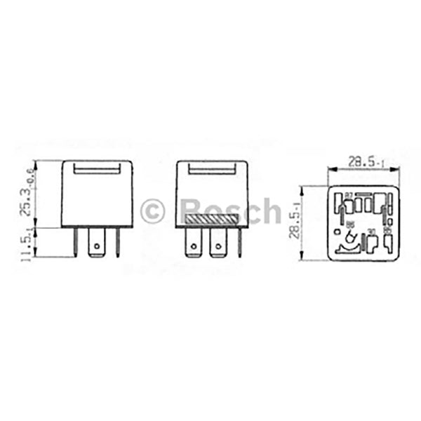 BOSCH 0332019205 Change Over Mini Relay, 4 Pins, 24 V, 20 A (Superseded by 0986332201)