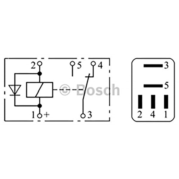 BOSCH 0332207402 Changeover Micro Relay, 5 Pins, 24 V, 10/15 A, Diode