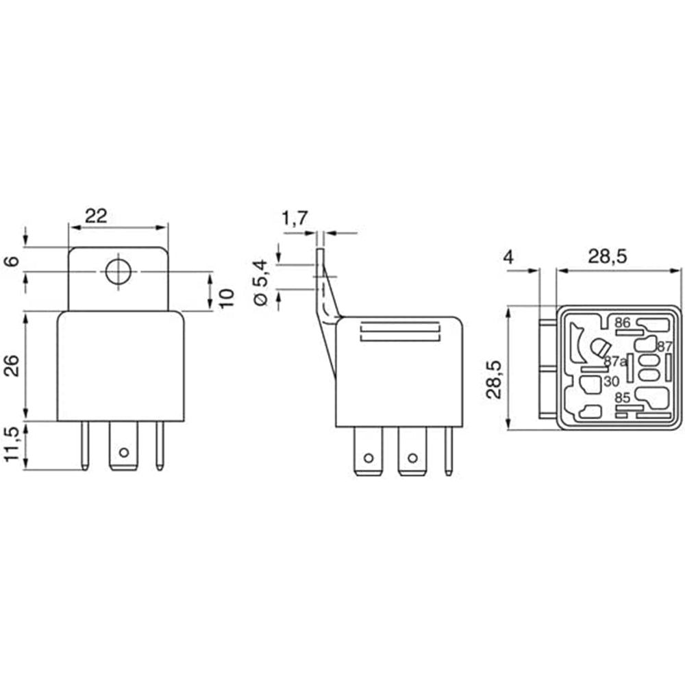 Bosch 0332209159 Changeover Mini Relays - 5 Pins, 12 V, 20/30 A