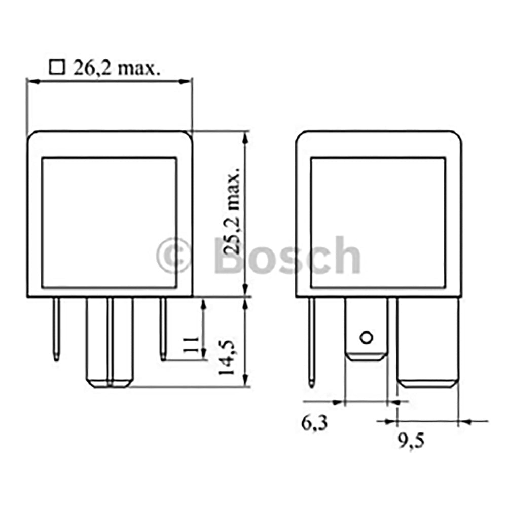 Bosch 0986332002 Normal Open Power Relay, Resistor, 12V, 70A, 4 Pins