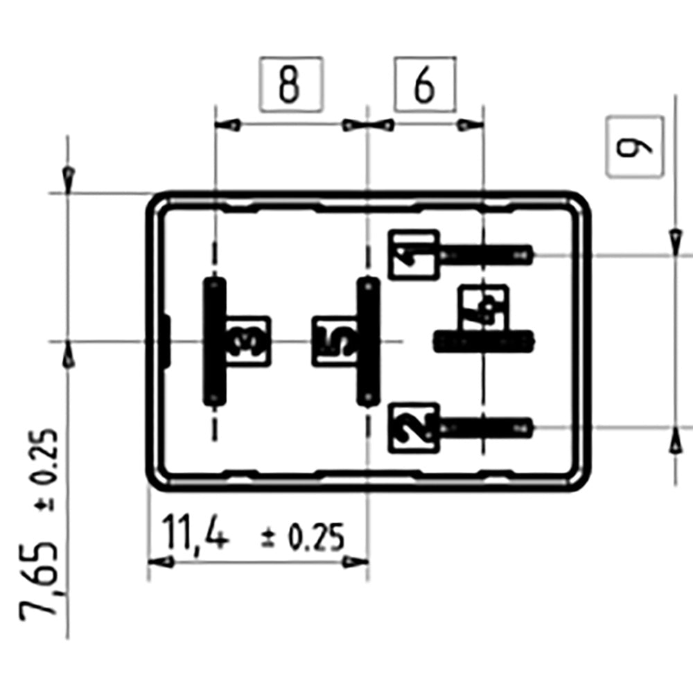 Bosch 0986332021 Change Over Micro Relay, 5 Pins, 12V, 20/10A, Resistor