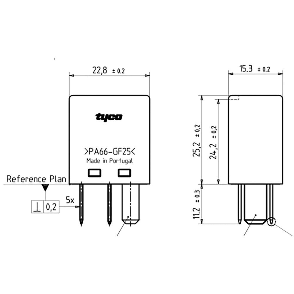 Bosch 0986332021 Change Over Micro Relay, 5 Pins, 12V, 20/10A, Resistor