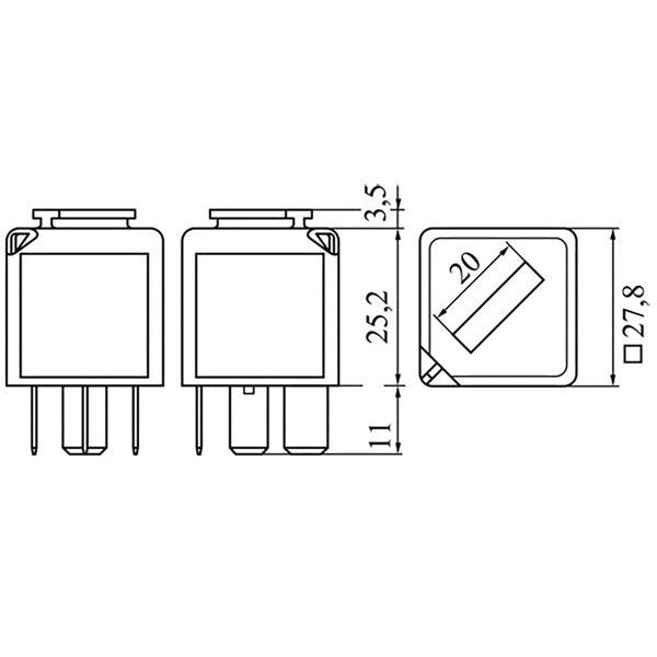 Bosch 0986332053 Changeover Mini Relay, Resistor, 5 Pins, 12 V, 40/30 A