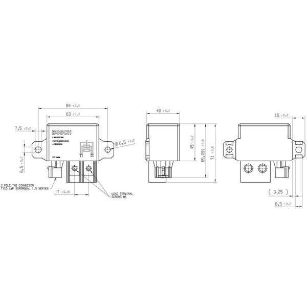 Bosch 0986332086 Normal Open Power Relay - 12 V, 150 A