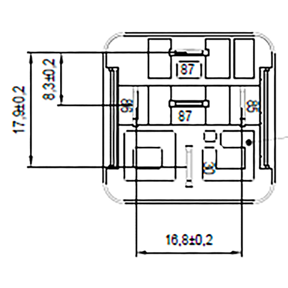 BOSCH 0986332200 Normal Open Mini Relay, 5 Pins, 24 V, 20 A