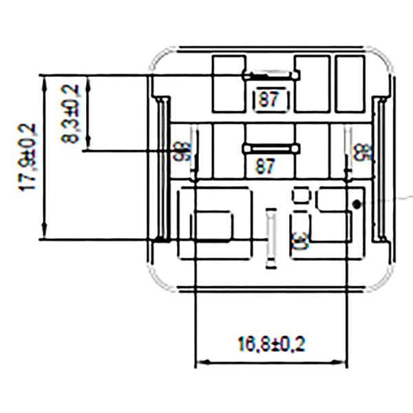 BOSCH 0986332200 Normal Open Mini Relay, 5 Pins, 24 V, 20 A