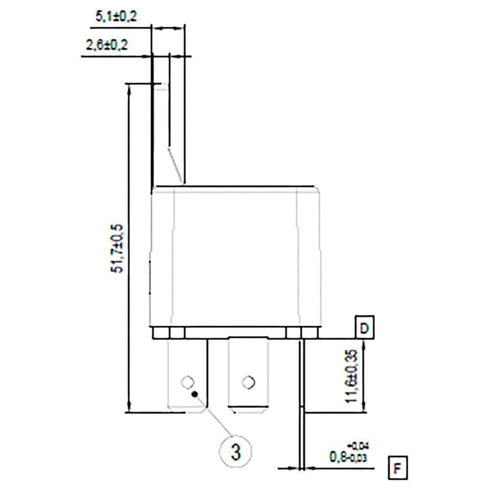 BOSCH 0986332200 Normal Open Mini Relay, 5 Pins, 24 V, 20 A