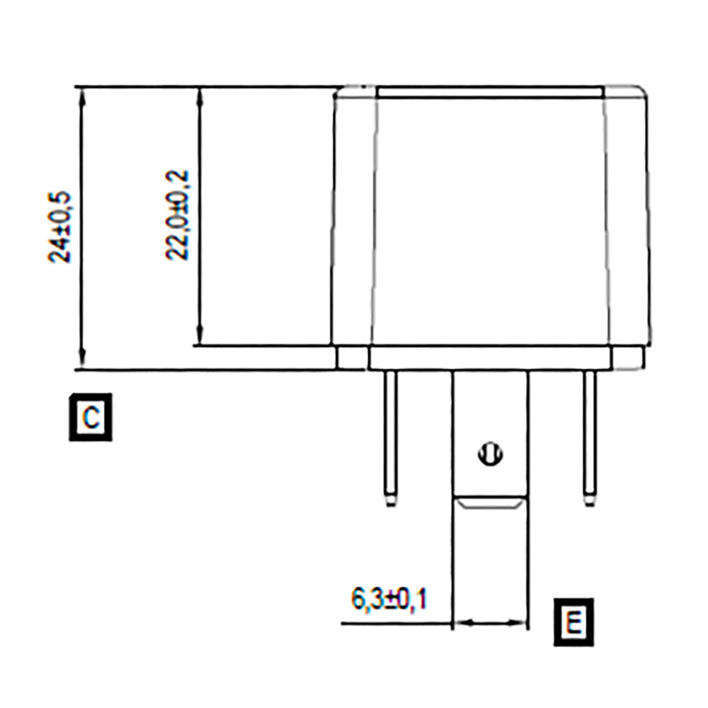 BOSCH 0986332201 Change Over Mini Relay, 4 Pins, 24 V, 20 A