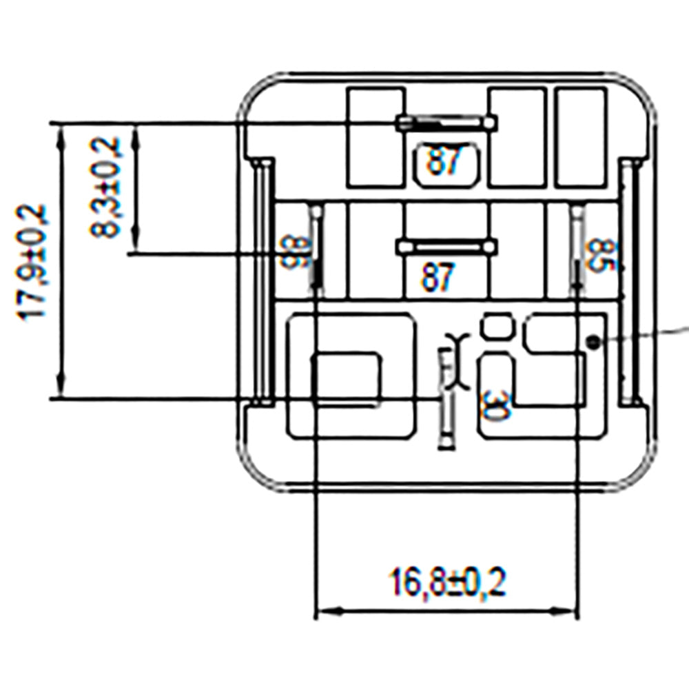 BOSCH 0986332202 Normal Open Mini Relay, 5 Pins, 24 V, 20 A