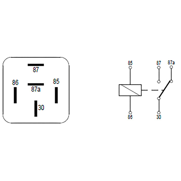 Bosch 0986332206 Change Over Mini Relay, 5 Pins, 12V, 20A, Resistor