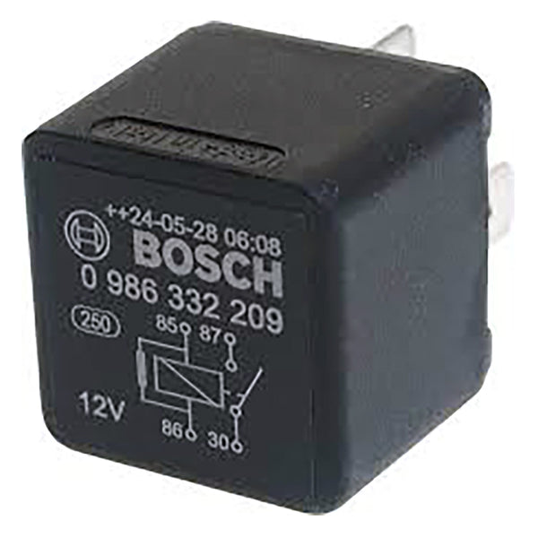 BOSCH 0986332209 Normal Open Mini Relay, 4 Pins, 12 V, 30 A (Replaced for the 0332019103)