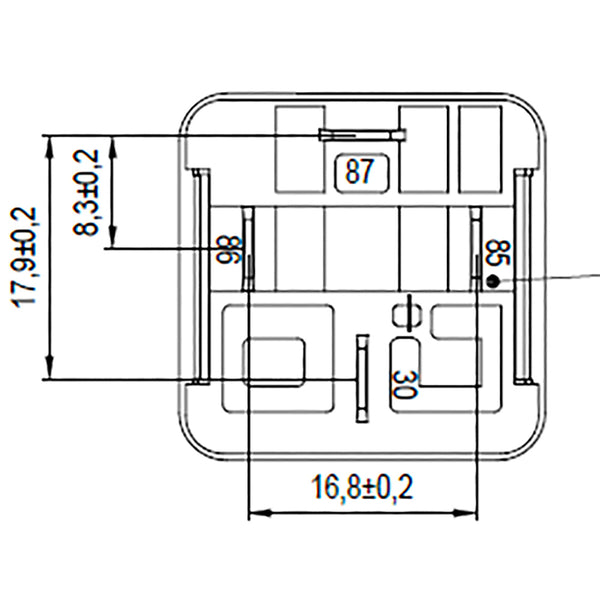 BOSCH 0986332209 Normal Open Mini Relay, 4 Pins, 12 V, 30 A