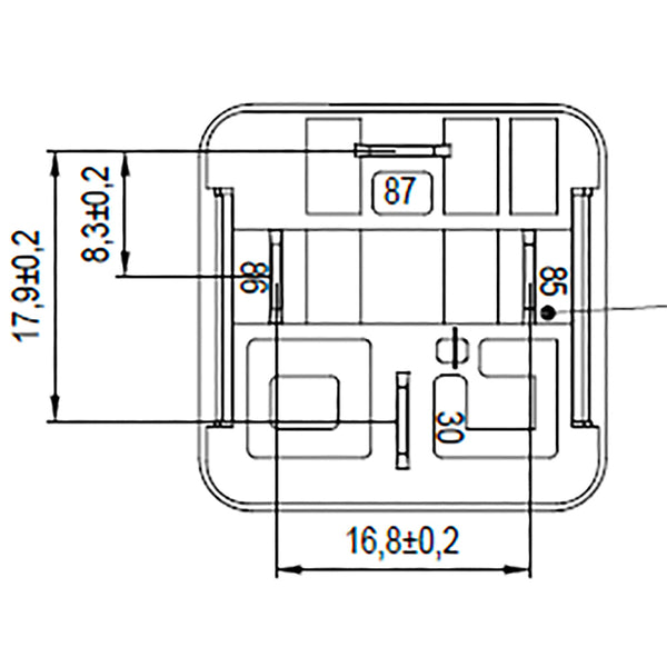BOSCH 0986332211 Normal Open Mini Relay, Resistor, 4 Pins, 12 V, 30 A