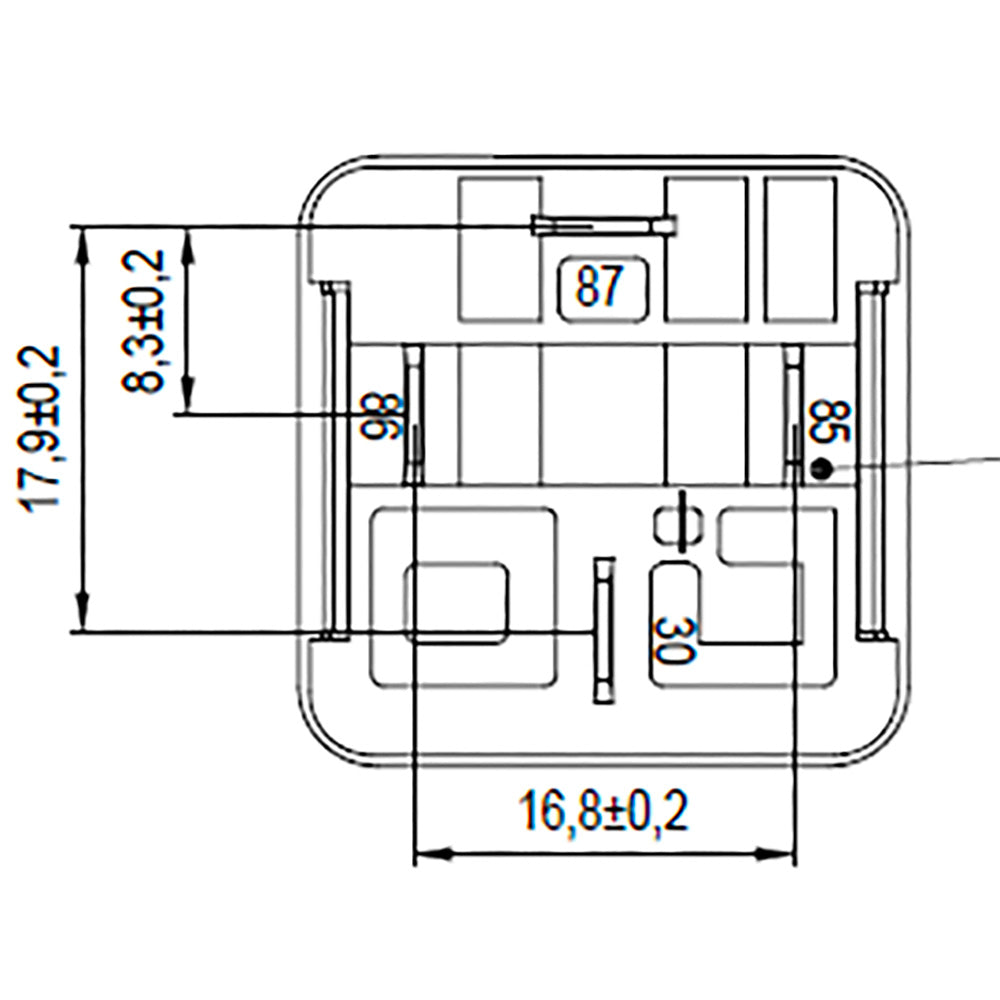 BOSCH 0986332212 Normal Open Mini Relay, Resistor, 4 Pins, 12 V, 30 A (Replaced for 0332019457)