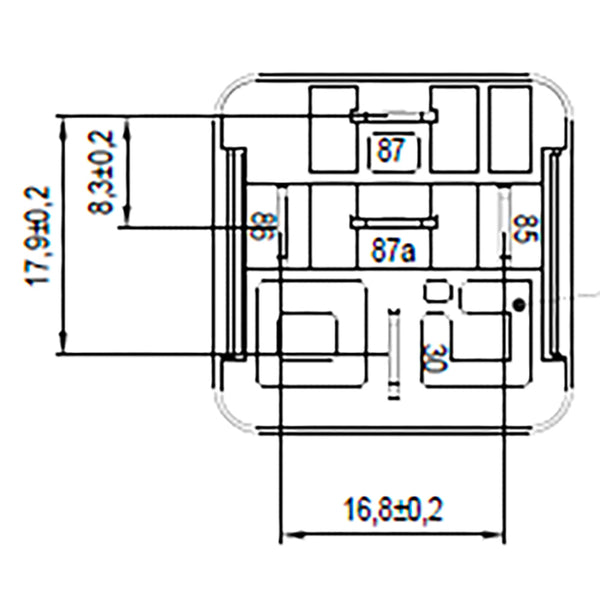 Bosch 0986332215 Changeover Mini Relay, 5 Pins, Resistor 12V, 30/20A