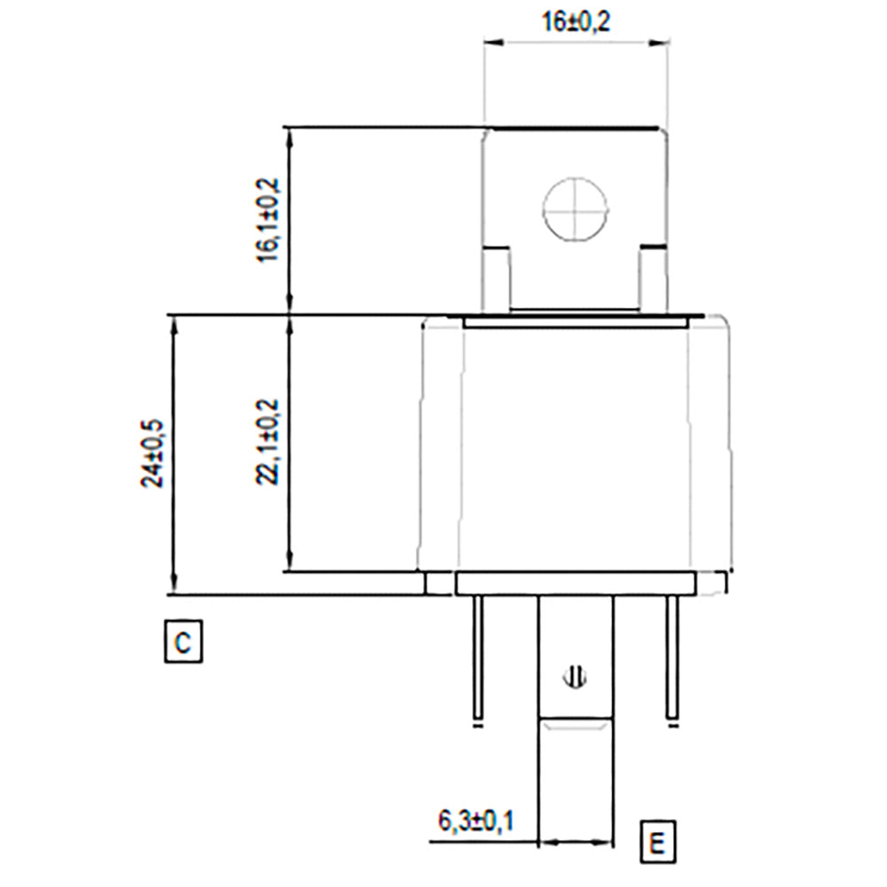 Bosch 0986332215 Changeover Mini Relay, 5 Pins, Resistor 12V, 30/20A