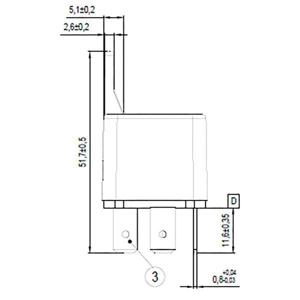 BOSCH 0332209216 Change Over Mini Relay, 5 Pins, 24 V, 20A, Resistor (SUPERSEDE TO 0986332404)