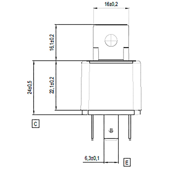 BOSCH 0332209216 Change Over Mini Relay, 5 Pins, 24 V, 20A, Resistor (SUPERSEDE TO 0986332404)