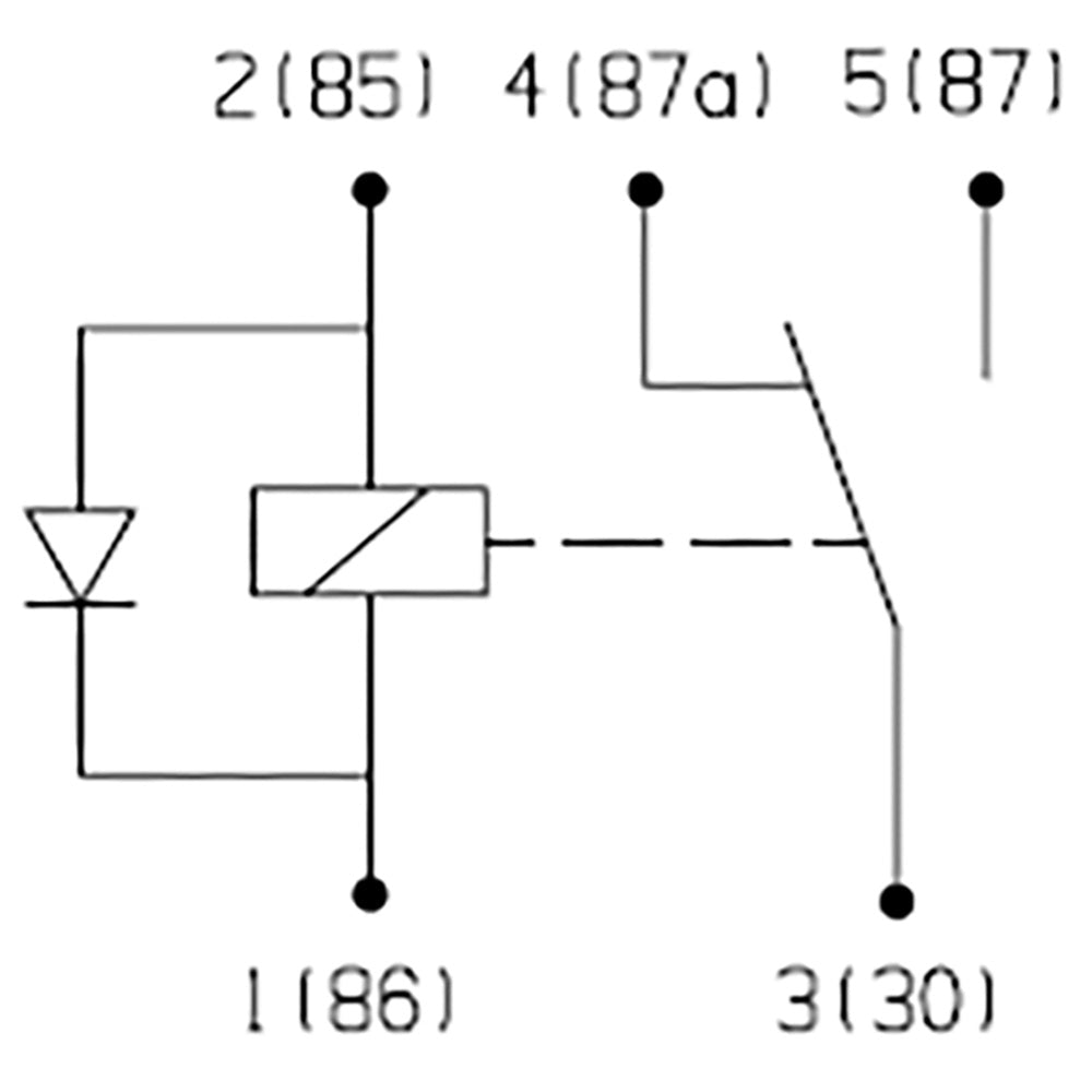 Bosch 0986332403 Changeover Mini Relay, Diode, 5 Pins, 24 V, 20/10 A, Diode