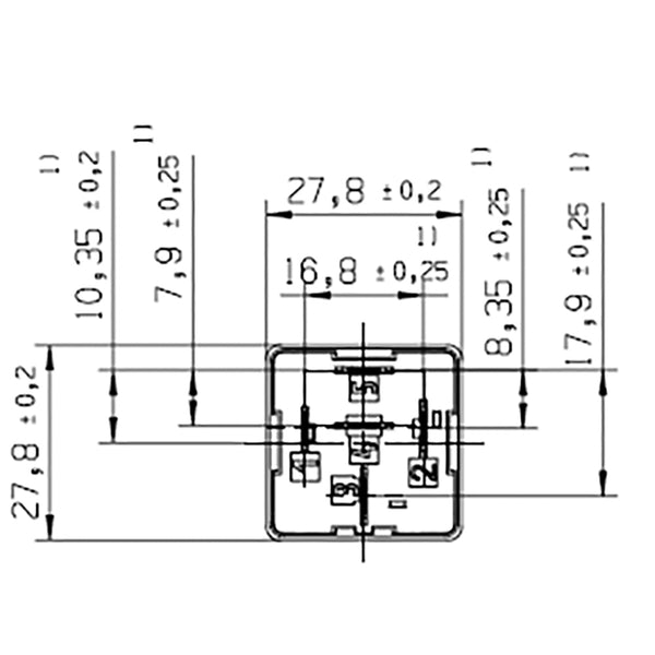 Bosch 0986332403 Changeover Mini Relay, Diode, 5 Pins, 24 V, 20/10 A, Diode