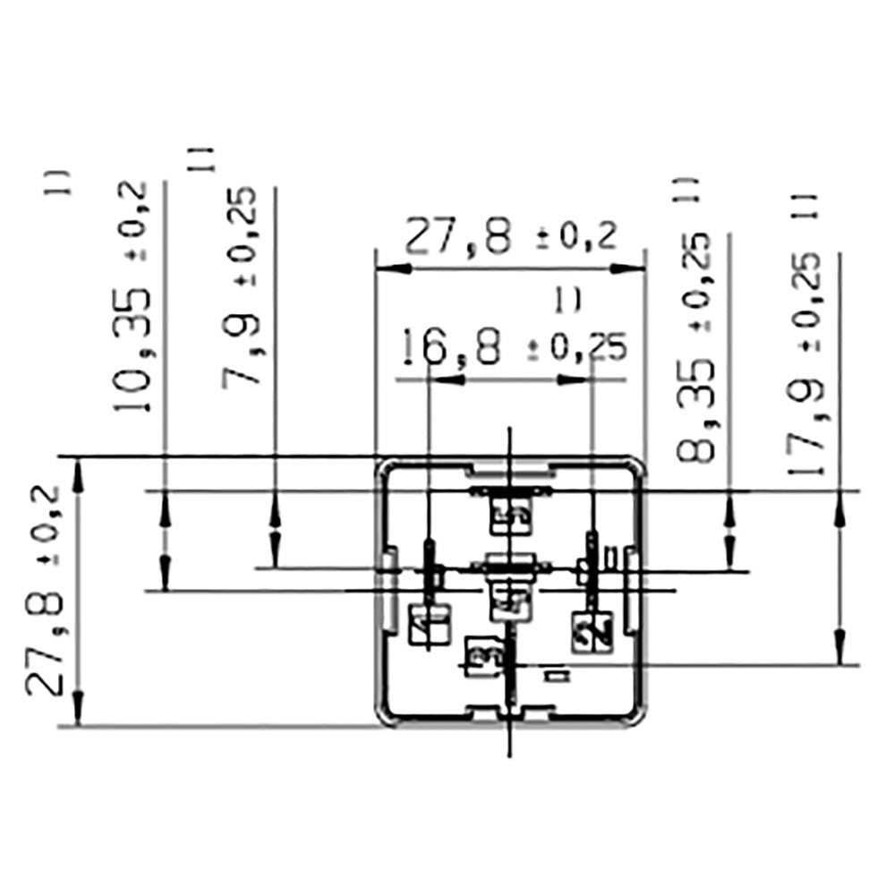 BOSCH 0986332404 Change Over Mini Relay, 5 Pins, 24 V, 20A/10A, Resistor