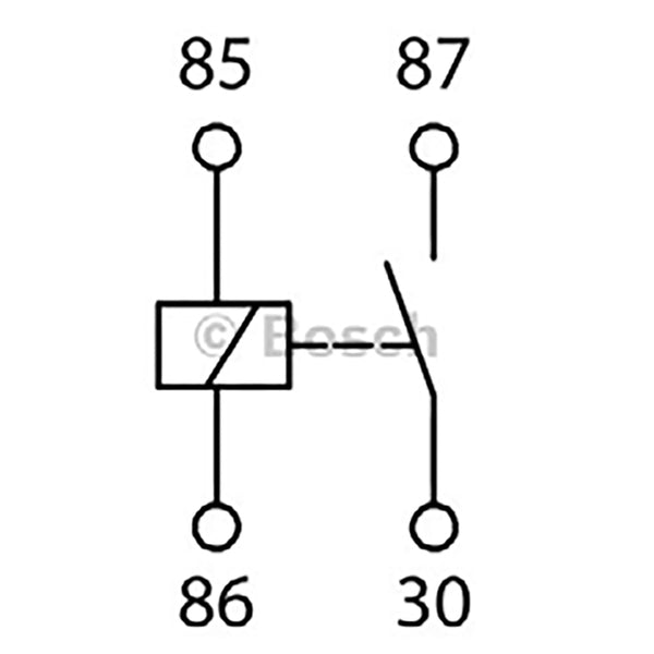Bosch 0986AH0080 Normal Open Mini Relay, 4 Pins, 12V, 70A