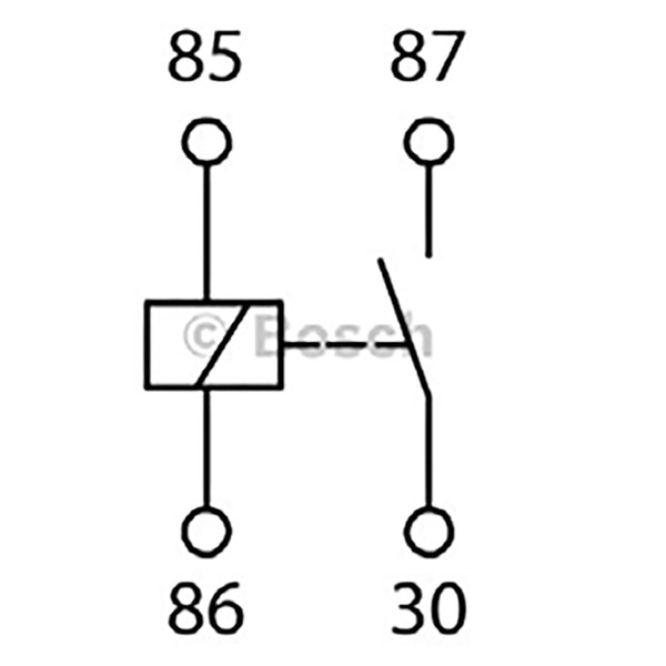 BOSCH 0986AH0081 Normal Open Mini Relay, 24V, 30A, 4 Pins