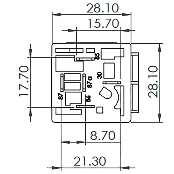 Bosch 0986AH0150 Change Over Mini Relay, 5 Pins, 12V, 30A