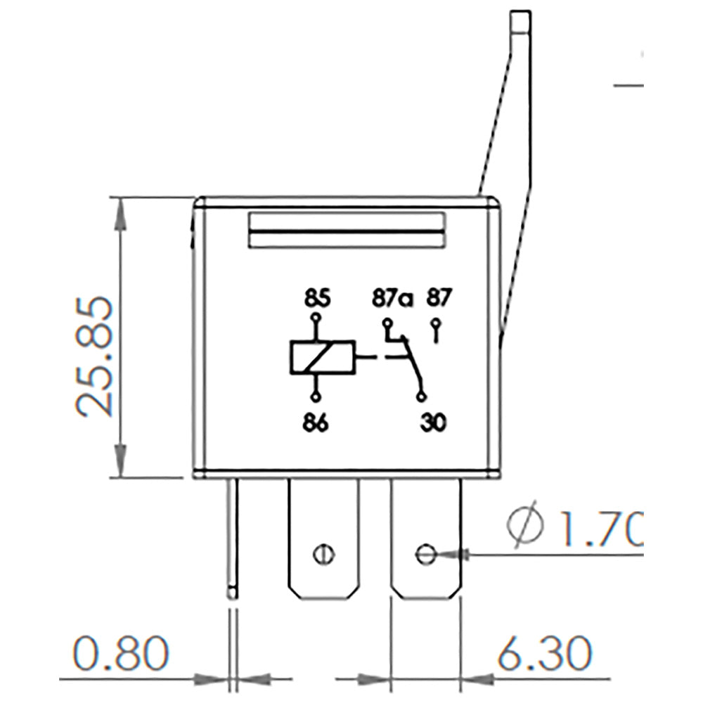 Bosch 0986AH0150 Change Over Mini Relay, 5 Pins, 12V, 30A