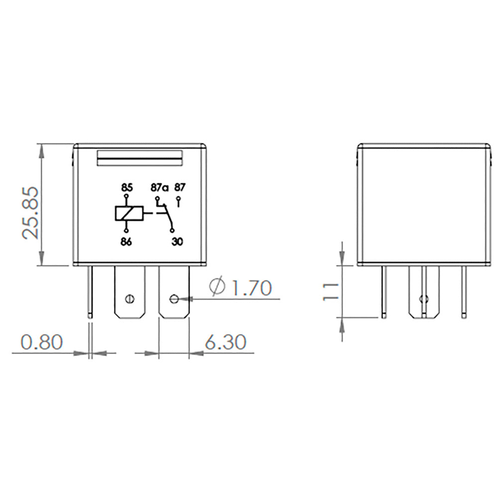 Bosch 0986AH0151 Changeover Mini Relay, 5 Pins, 12 V, 30/20 A