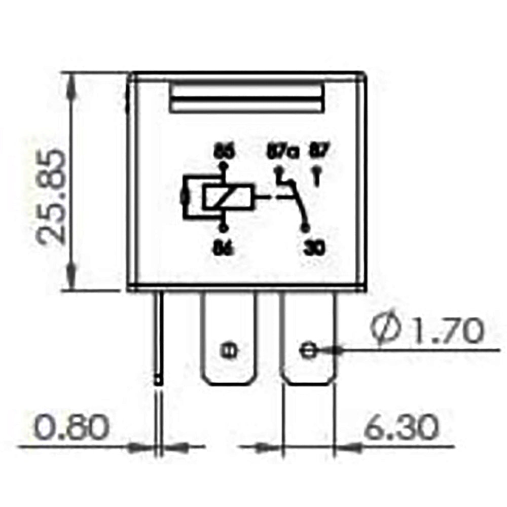 BOSCH 0986AH0237 Change Over Mini Relay, 5 Pins, 12 V, 40/20A, Resistor