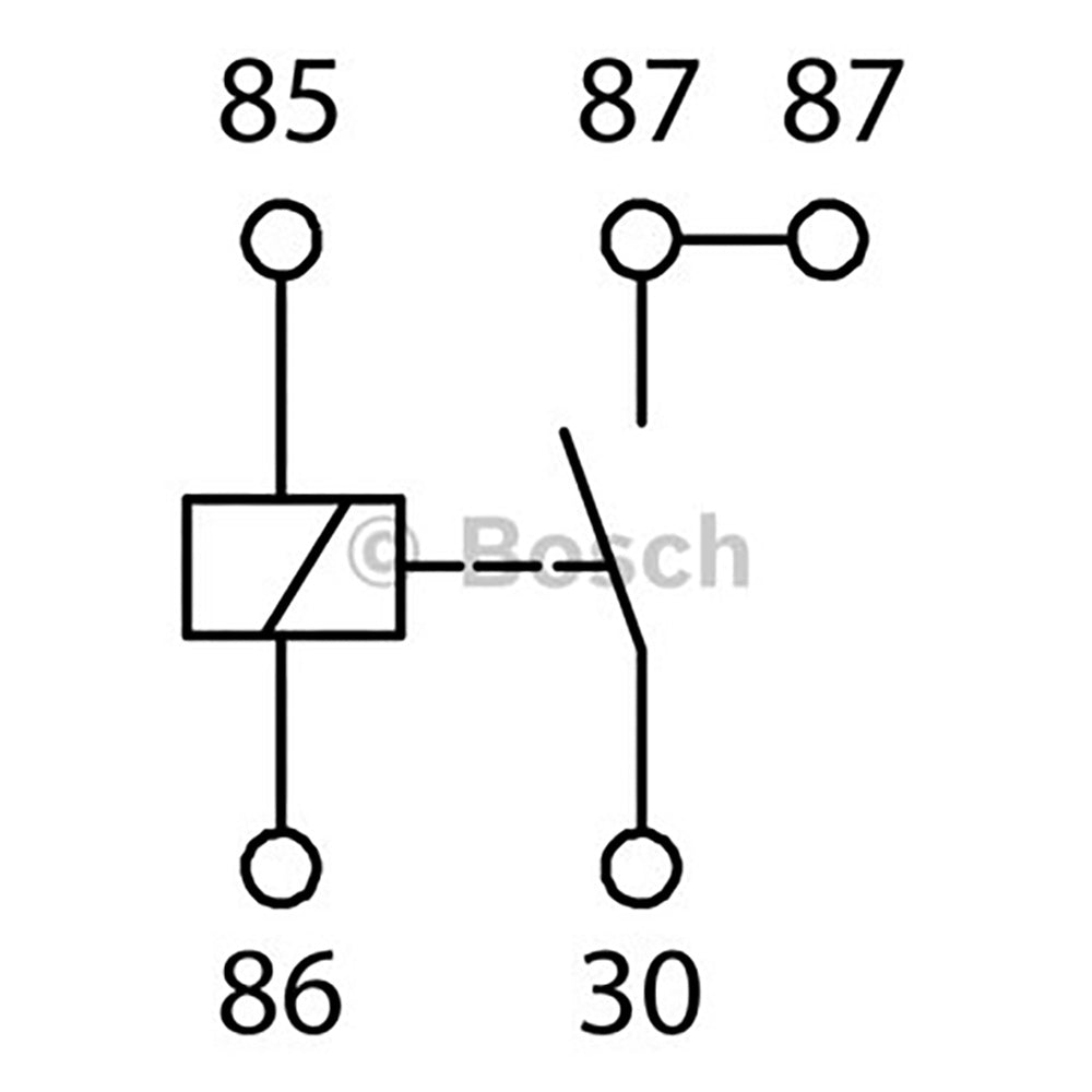 Bosch 0986AH0251 Normal Open Mini Relay, 5 Pins 12V 30A