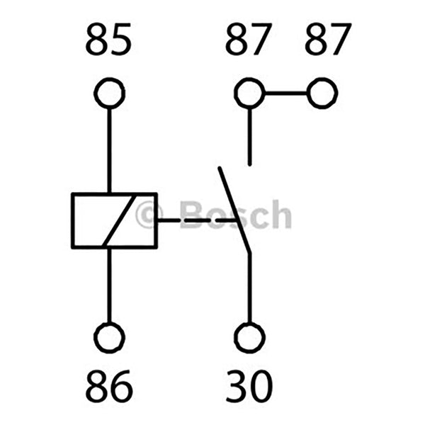 BOSCH 0986AH0251 Normal Open Mini Relay, 12V, 30A, 5 Pins