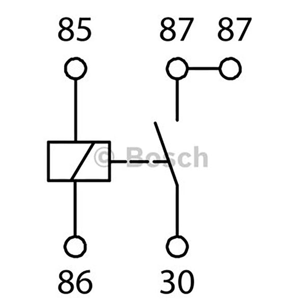 BOSCH 0986AH0253 Normal Open Mini Relay, 24V, 20A, 5 Pins